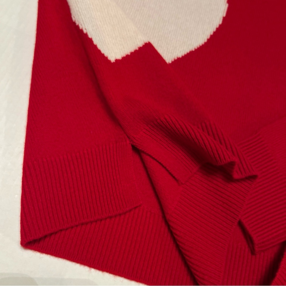 The Cashmere Project L Red White Heart Sweater 100% Cashmere - Picture 8 of 9